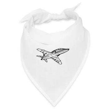 Jet Flieger Flugzeug - Bandana - Weiß - Vorne