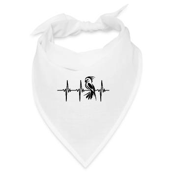 Herzschlag für grimmige Papageien - Bandana - Weiß - Vorne