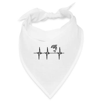 Herzschlag für knuffige Delfine - Bandana - Weiß - Vorne