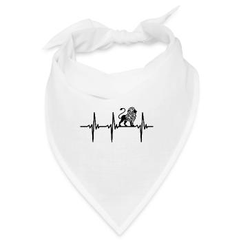 Herzschlag für mächtige Löwen - Bandana - Weiß - Vorne