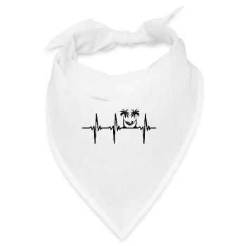 Herzschlag für Tropen Urlaub Meer und Palmen - Bandana - Weiß - Vorne