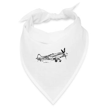 Vintage Popeller Flieger Flugzeug - Bandana - Weiß - Vorne