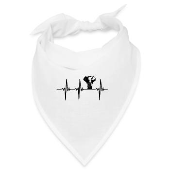 Herzschlag für treue Elefanten - Bandana - Weiß - Vorne