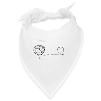 linie faden herz liebe schleife - Bandana - Weiß - Vorne