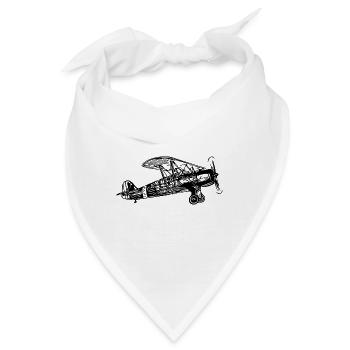 Fliegende Kiste Doppeldecker Vintage Illustration - Bandana - Weiß - Vorne
