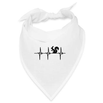 Herzschlag für lustige Eichhörnchen - Bandana - Weiß - Vorne
