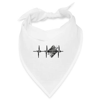 Herzschlag für Reifenprofil und Geschwindigkeit - Bandana - Weiß - Vorne