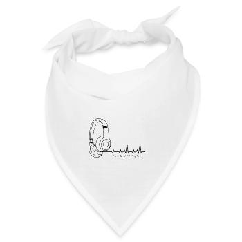 Kopfhörer Musik Zitate Spüche Geschenk - Bandana - Weiß - Vorne
