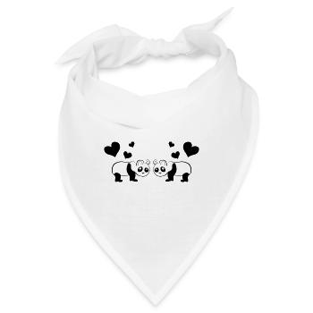 Tierliebe Pandas Panda tiere - Bandana - Weiß - Vorne