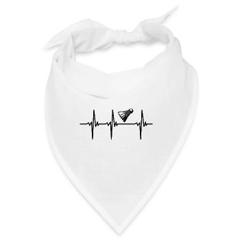 Herzschlag für Badmintonspieler - Bandana - Weiß - Vorne