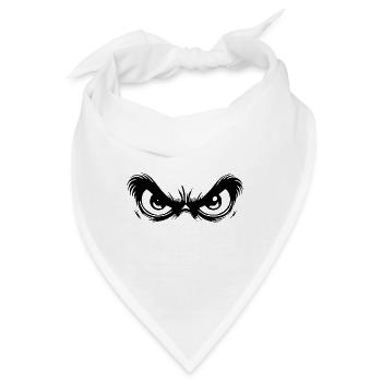 Grimmige Augen mit starrem Blick - Bandana - Weiß - Vorne