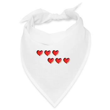 sechs herzen rot glitzer muster - Bandana - Weiß - Vorne