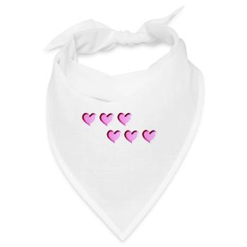 sechs herzen pink glitzer - Bandana - Weiß - Vorne