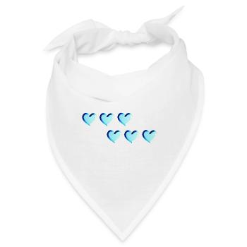 sechs herzen blau glitzer muster - Bandana - Weiß - Vorne