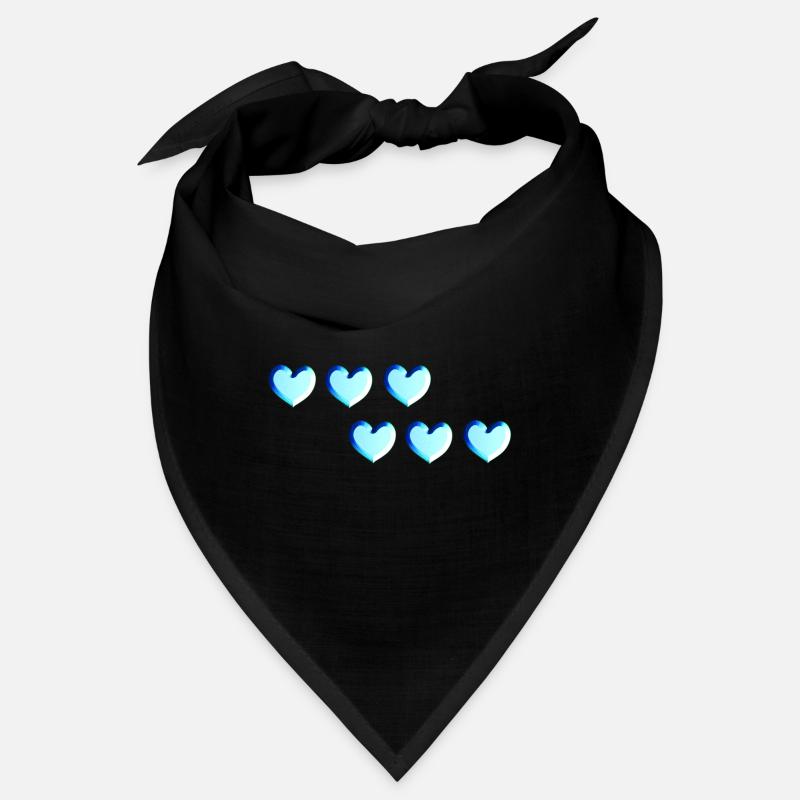 six hearts blue glitter pattern Bandana