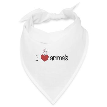 ich liebe tiere Hase tierliebe - Bandana - Weiß - Vorne