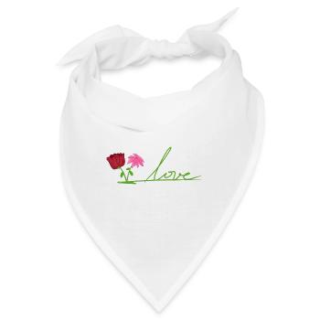 liebe zwei blumen rot pflanzen - Bandana - Weiß - Vorne