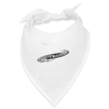 Geometrische Kreis Ellipsen Linien - Bandana - Weiß - Vorne