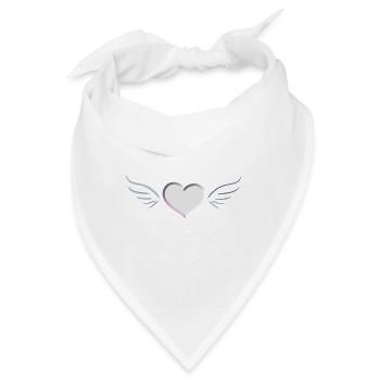 silber Engel Herz Symbol - Bandana - Weiß - Vorne