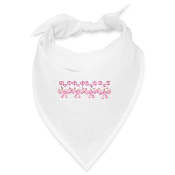 rosa schleifen linie blumen pflanzen - Bandana - Weiß - Vorne