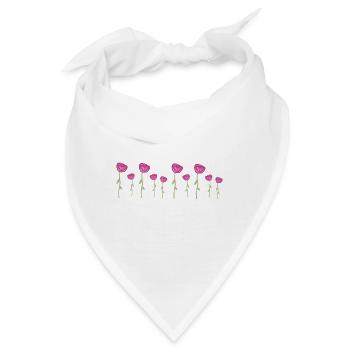 rosen pink blumen pflanzen - Bandana - Weiß - Vorne