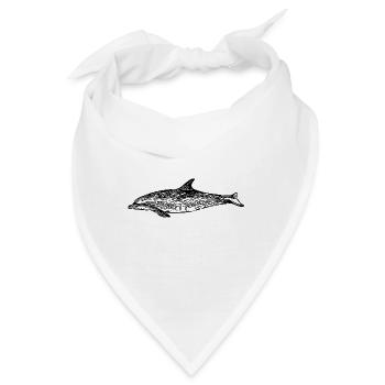 Kleiner Delfin - Zahnwal - Meeressäuger - Bandana - Weiß - Vorne