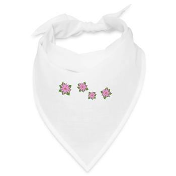 vier blumen rosa - Bandana - Weiß - Vorne