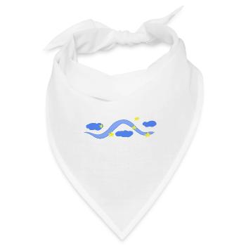 linie strich blau wolken himmel nacht stern - Bandana - Weiß - Vorne