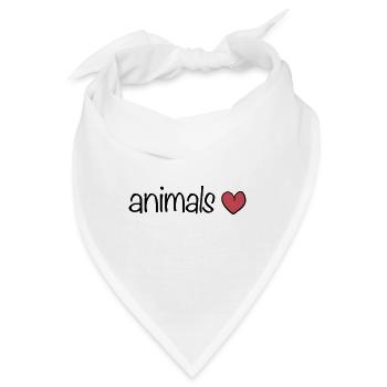 tiere herz tierliebe text - Bandana - Weiß - Vorne