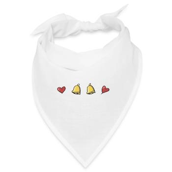 herzen herz liebe glocken glocke - Bandana - Weiß - Vorne