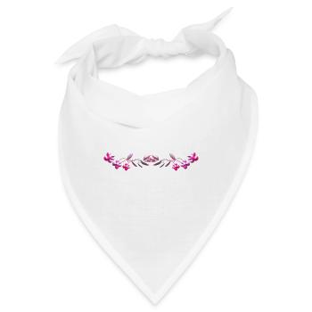 linie blumen pink - Bandana - Weiß - Vorne