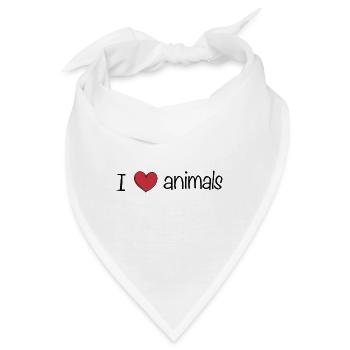 ich liebe tiere text - Bandana - Weiß - Vorne