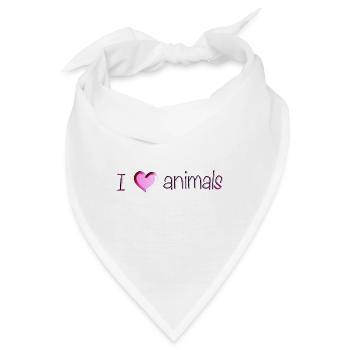 ich liebe tiere schrift pink - Bandana - Weiß - Vorne
