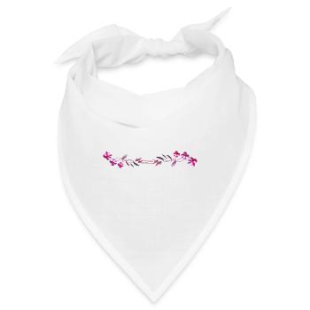 pinke Blumen Strich blüten - Bandana - Weiß - Vorne