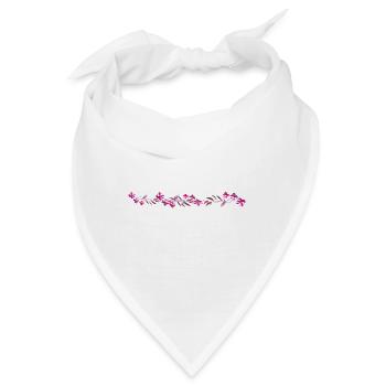 pinke blumen blüten glänzend strich linie - Bandana - Weiß - Vorne