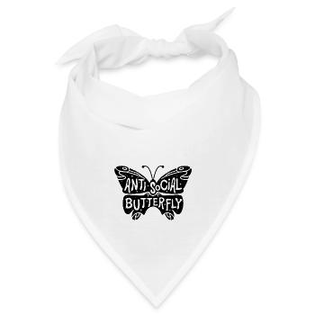 Antisozialer Schmetterling introvertiert asozial - Bandana - Weiß - Vorne