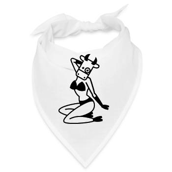Pin-Up-Kuh / -Cow / -Vache / -Vaca / -Vacca / -Koe - Bandana - Weiß - Vorne