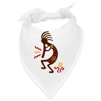kokopelli carving amerikanisch - Bandana - Weiß - Vorne