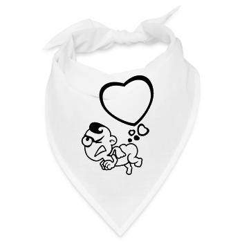 Engel Herzen pupsen 1c - Bandana - Weiß - Vorne