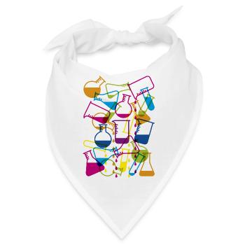 Laborglas mit Dripping Chemicals - Bandana - Weiß - Vorne