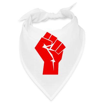 Faust in rot - Bandana - Weiß - Vorne
