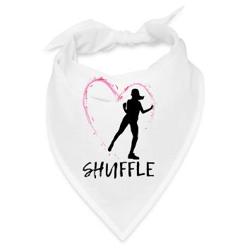 Liebe Shuffle Tanz - rosa Herz mit Tänzerin - Bandana - Weiß - Vorne