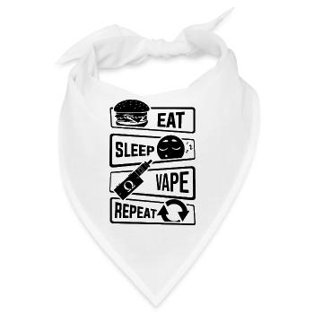 Eat Sleep Vape Repeat - Vaping Vaper Subohm Liquid - Bandana - Weiß - Vorne
