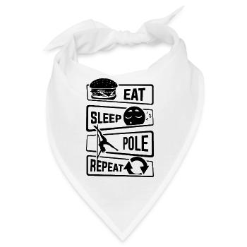 Eat Sleep Pole Dance Repeat - Poledance Tanzen - Bandana - Weiß - Vorne
