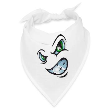 Angry cartoon face - Bandana - Weiß - Vorne