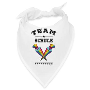 Team Schule Einschulung Zuckertüte Schultüte bunt - Bandana - Weiß - Vorne