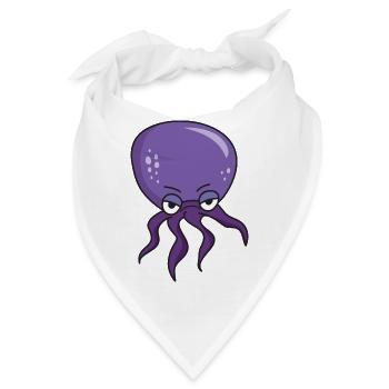 Oktopus Riesenkraken Tintefisch Tentakel Meer - Bandana - Weiß - Vorne