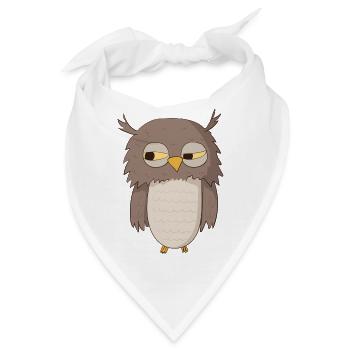 Kauz Eule - Bandana - Weiß - Vorne
