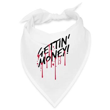 blut tropfen graffiti symbol dollar gettin money z - Bandana - Weiß - Vorne