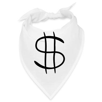 dollar symbol zeichen reich reichtum geld milliona - Bandana - Weiß - Vorne